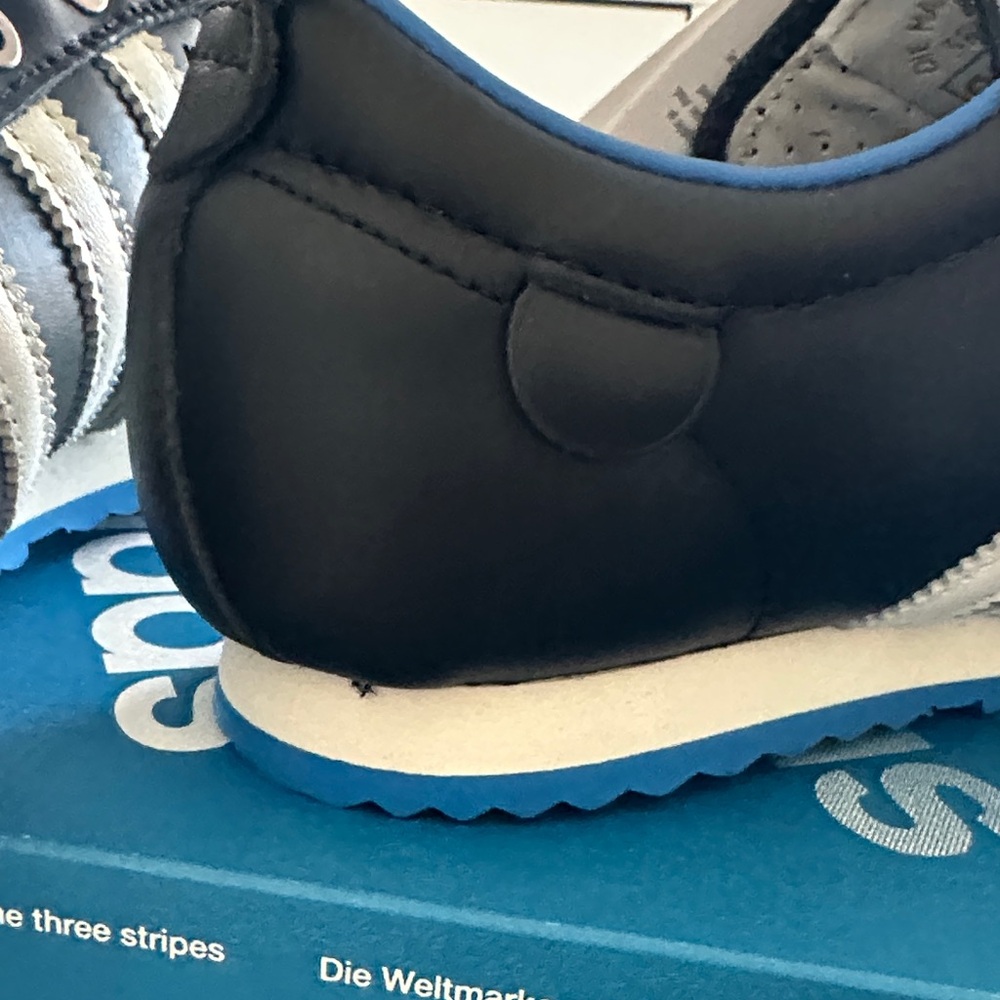 adidas Samba Women Sneakers Black White with Blue Lining - Picture 6 of 9